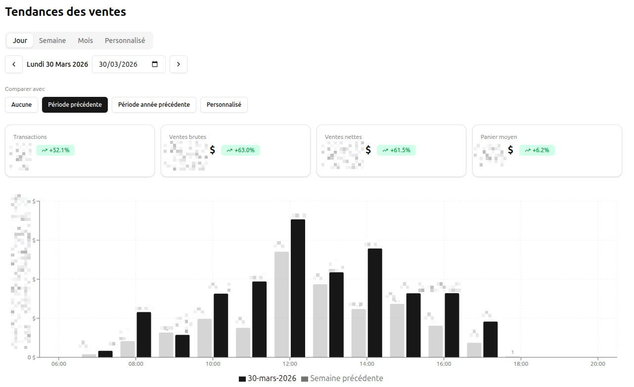 Rapports de ventes sur mesure